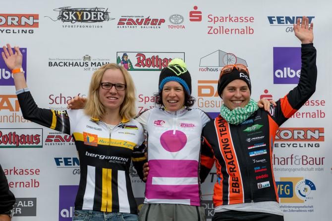Elite women's podium: Silke Schmidt, Esther Suess Elisabeth Brandau