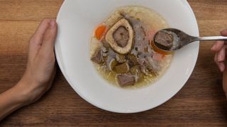 Bone broth with vegetables