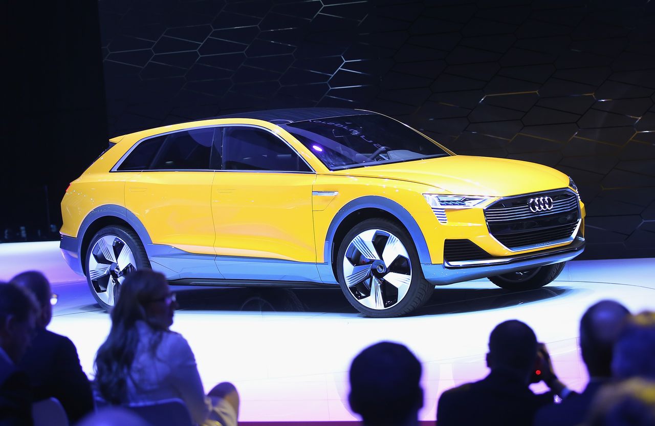 DETROIT, MI - JANUARY 11:Audi introduces the H-Tron Quatro concept at the North American International Auto Show on January 11, 2016 in Detroit, Michigan. The show is open to the public from