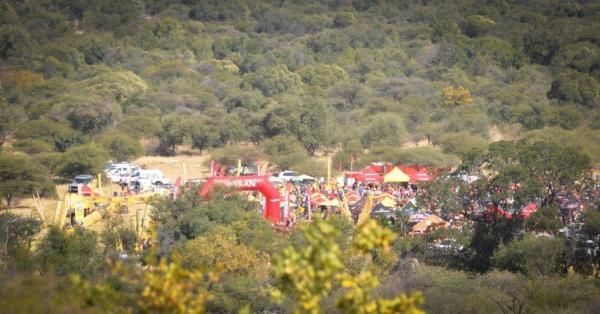 The race village seen from the lion enclosure