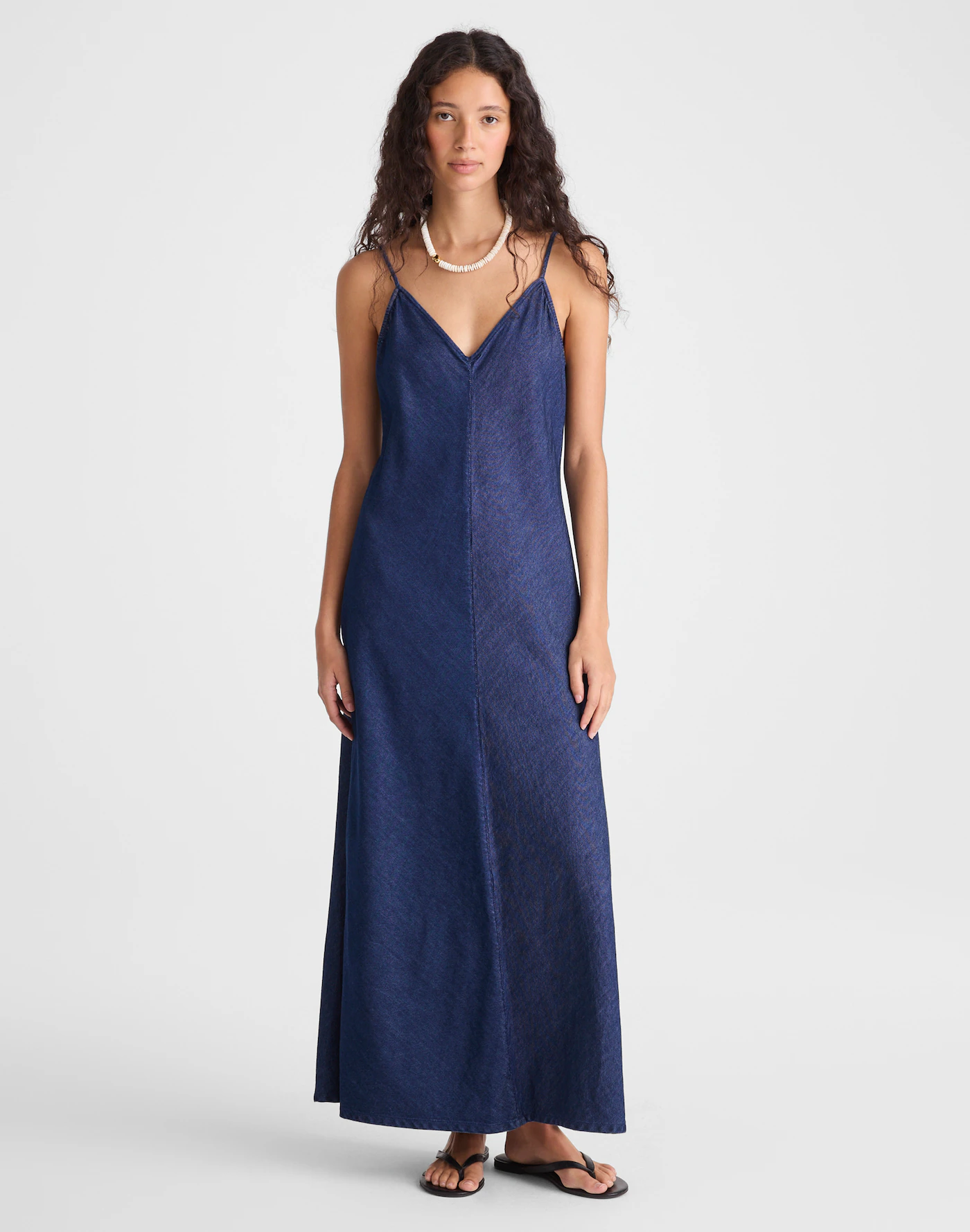 Airy Denim Maxi Slip Dress