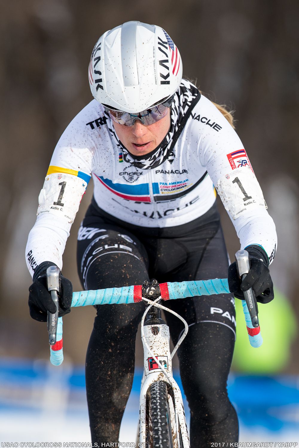 Compton's skill and power keep her at the front of the race.