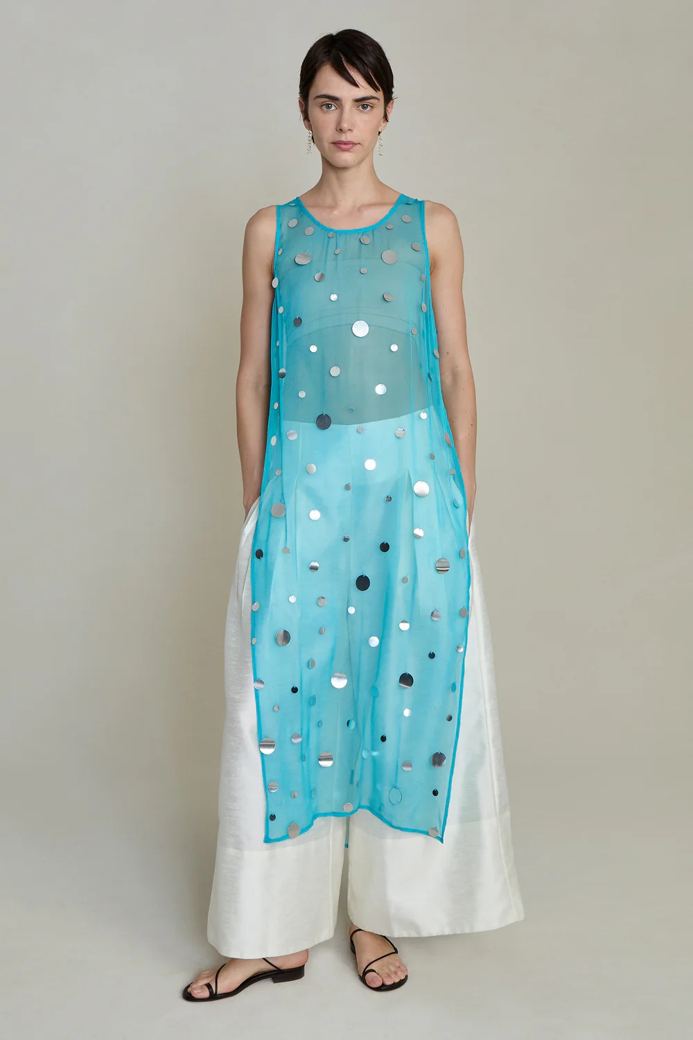 Chan Luu, Chloe Sequin Tunic Turquoise