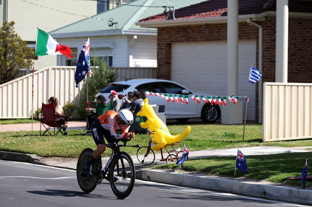 WOLLONGONG AUSTRALIA SEPTEMBER 18 Shirin Van Anrooij of The Netherlands sprints during the 95th UCI Road World Championships 2022 Women Individual Time Trial a 342km individual time trial race from Wollongong to Wollongong Wollongong2022 on September 18 2022 in Wollongong Australia Photo by Con ChronisGetty Images