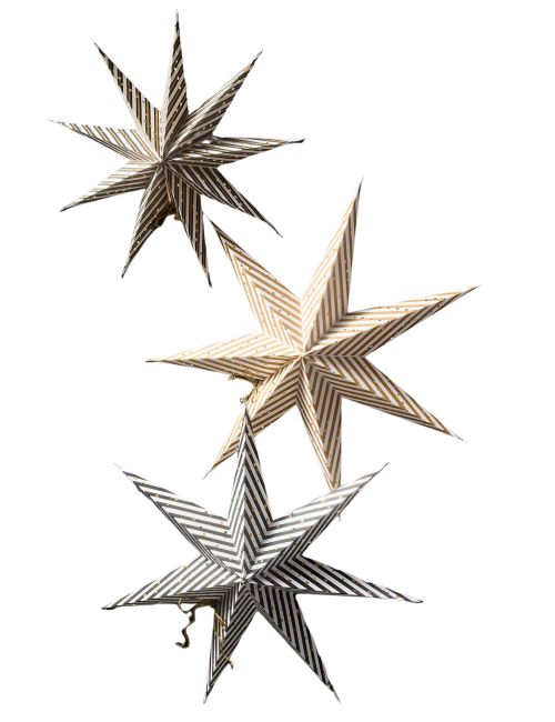 New Year's Eve Paper Party Stars, Set of 3
