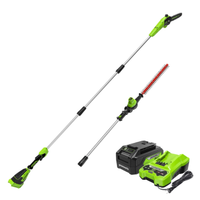 Greenworks 24V Brushless 10" Cordless Polesaw + Pole Hedge Trimmer Combo