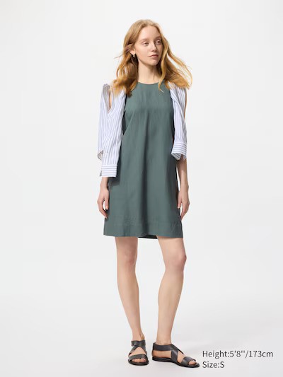 Linen Blend Mini Dress (sleeveless)