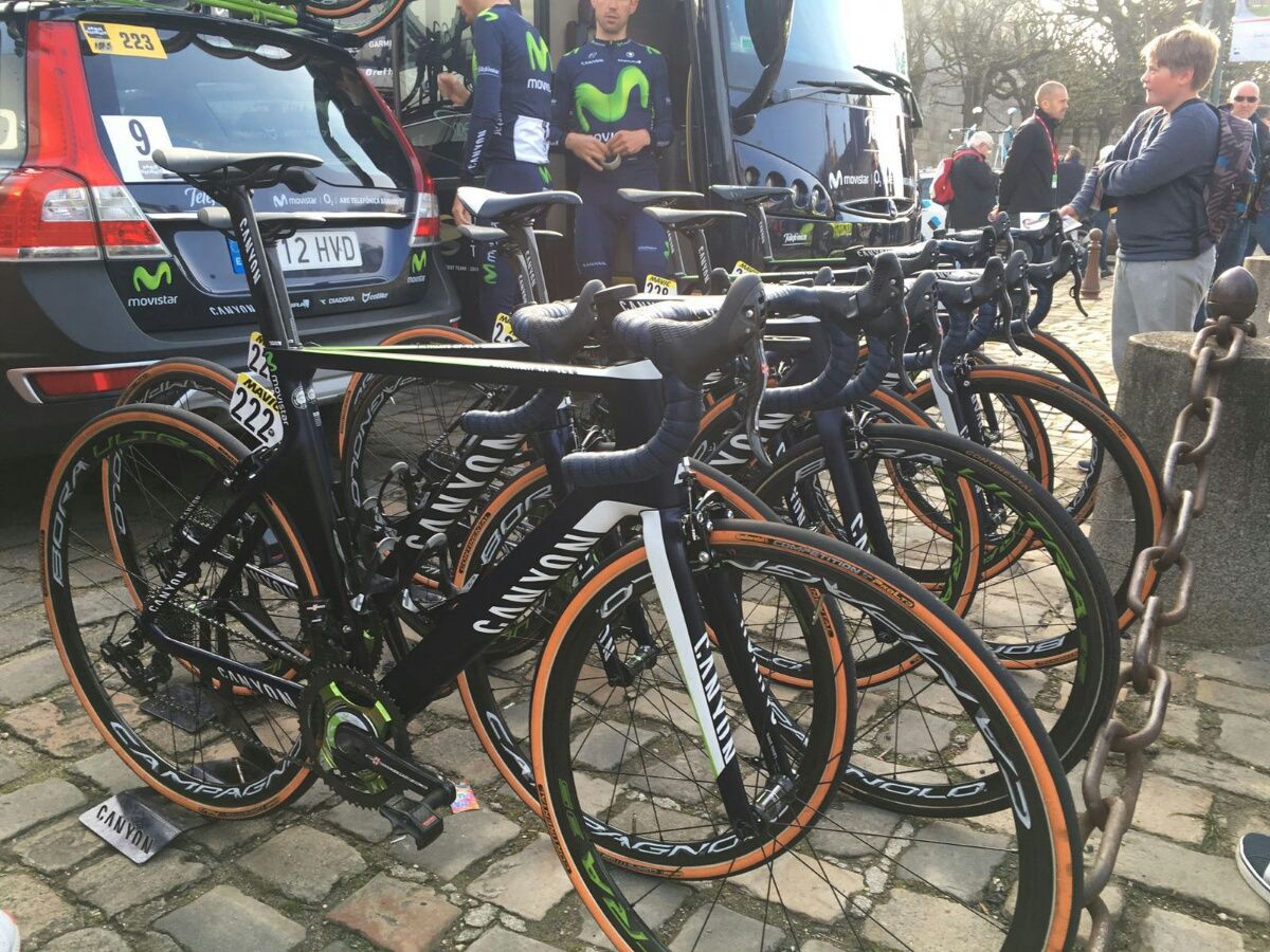 Movistar's bikes prepped and ready to go