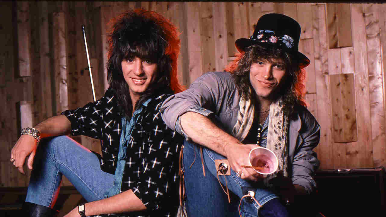 Bon Jovi posing for a photograph in 1986