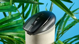 A black 3Dconnexion CadMouse Pro Wireless ergonomic mouse