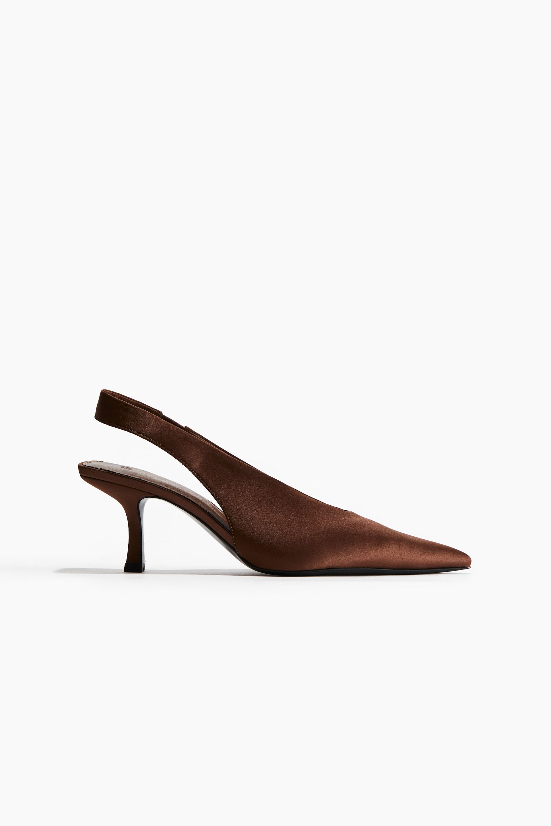 Pointed Slingbacks - Black/crocodile Pattern