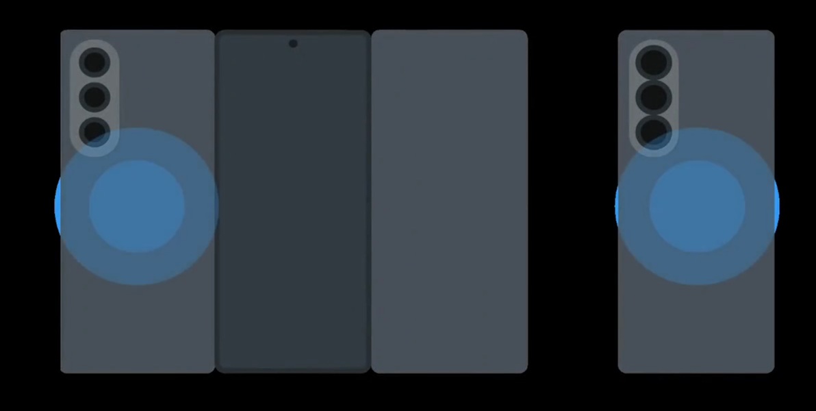 A leaked illustration seemingly explains how users can wirelessly charge Samsung's upcoming trifold phone.