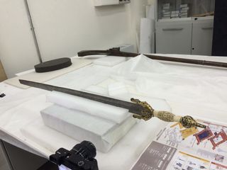 The Nasrid sword was digitized in a lab at the Toledo Army Museum.