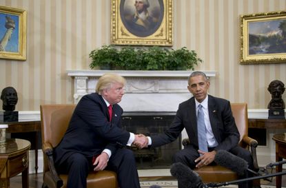 President Obama and President-elect Donald Trump shake hands