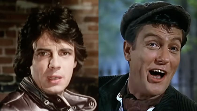 Rick Springfield and Dick Van Dyke as Bert in a side-by-side photo.