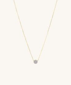 Large Pave Diamond Round Necklace