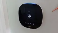 The Ecobee SmartThermostat on a wall