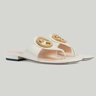 gucci white thong sandals