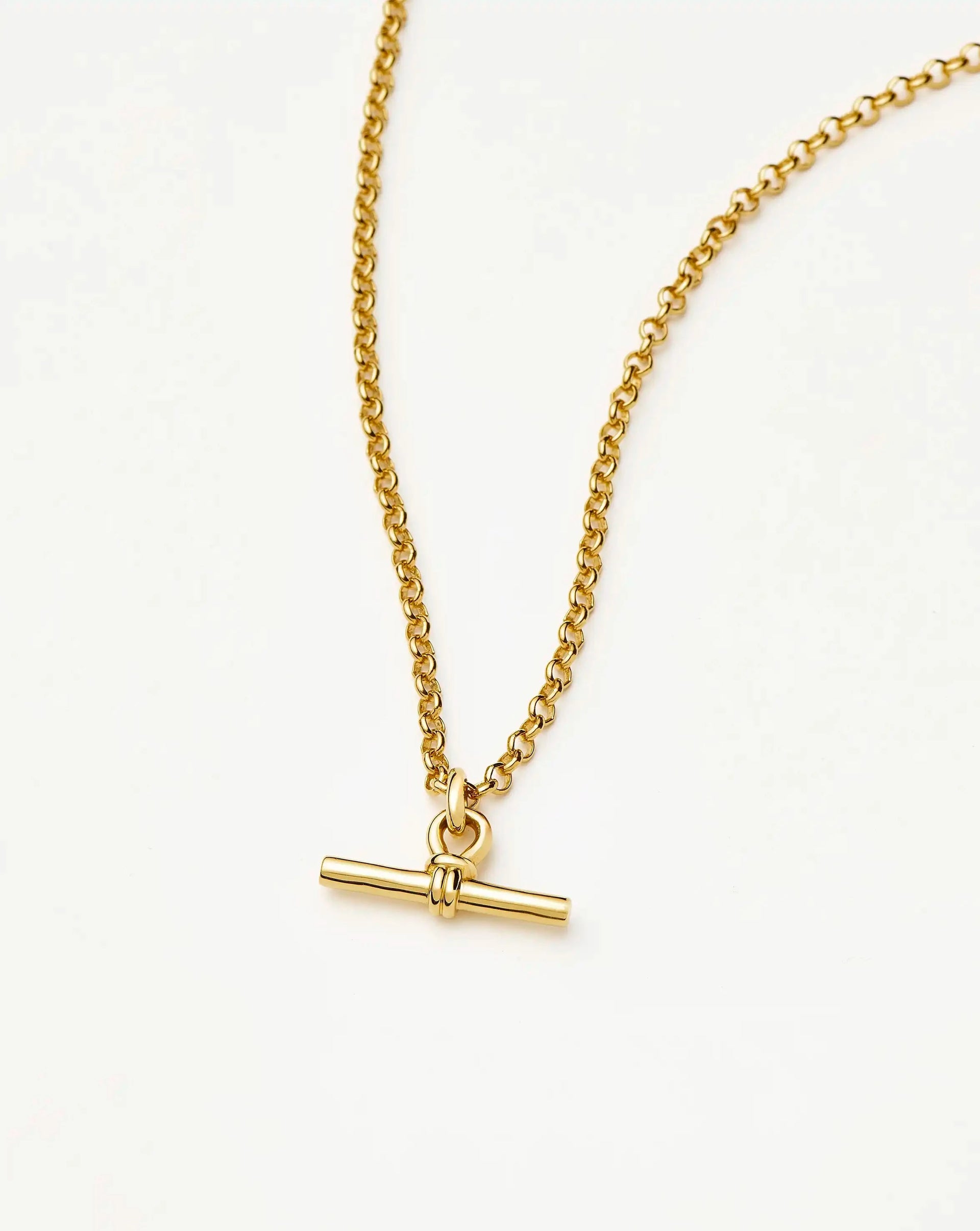 Chunky T-Bar Chain Necklace | 18ct Gold Plated - 18ct Gold Plated