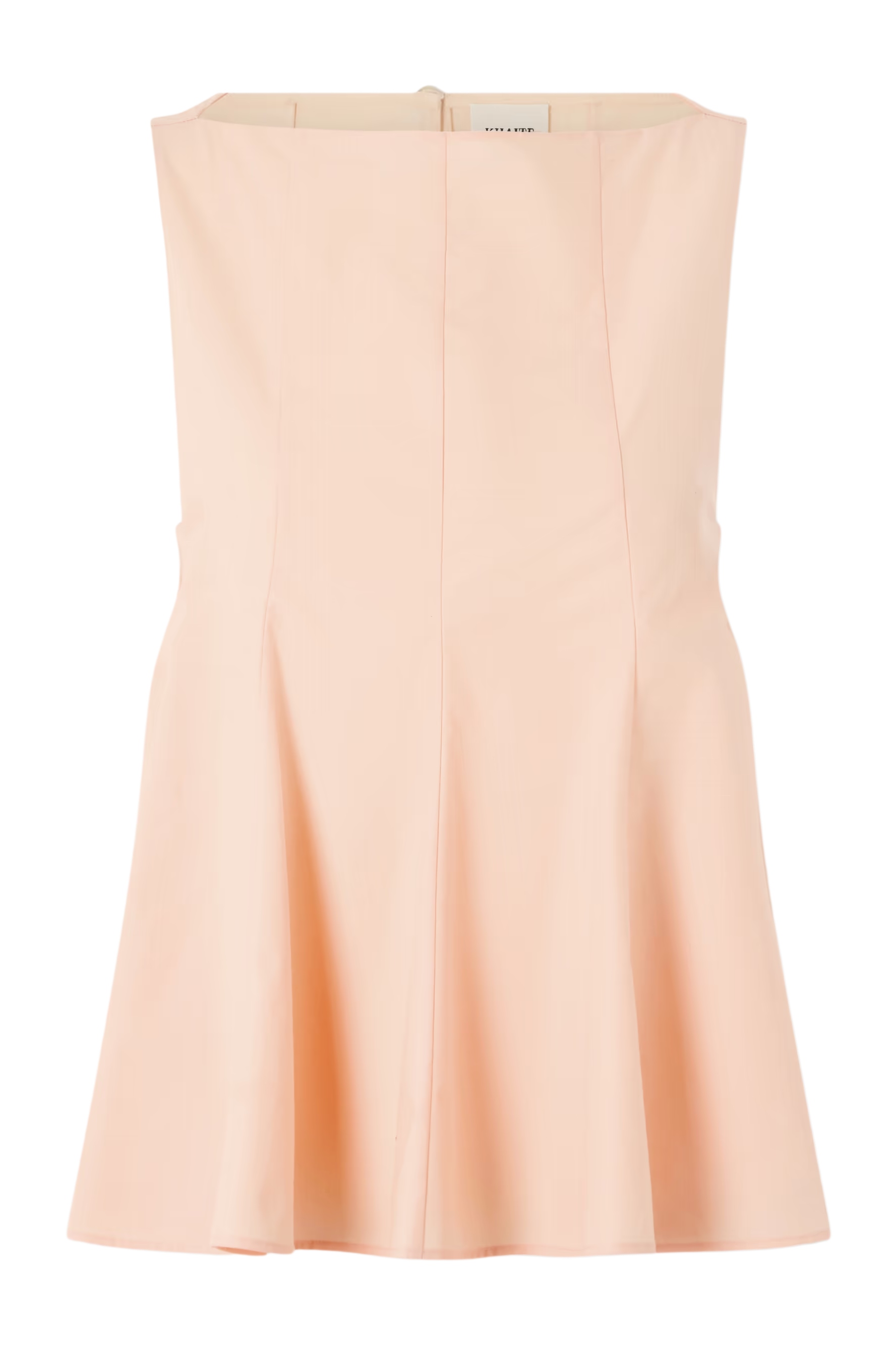 Sleeveless Peach Paneled Cotton-Poplin Blouse.