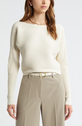 Luxe Sculpt Rib Dolman Sleeve Sweater