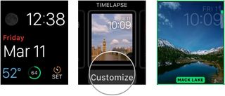 Choosing the Time-lapse face on Apple Watch