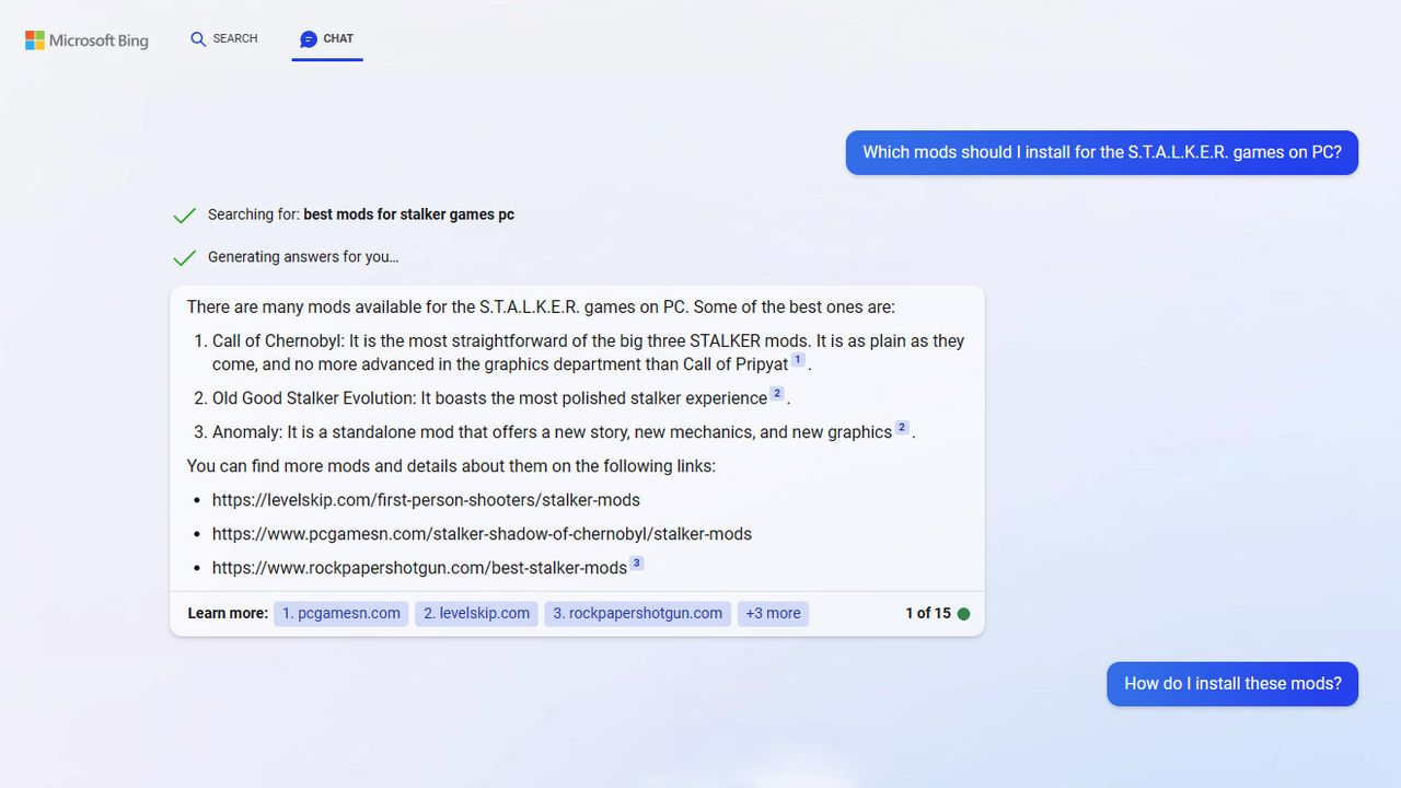 Bing Chat answers questions about PC modding
