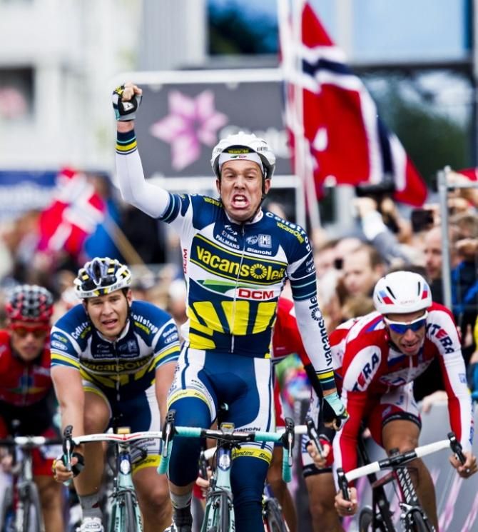 Kenny van Hummel (Vacansoleil-DCM) triumphs in stage 1 of the Arctic Tour of Norway