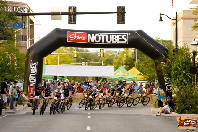 The elite men during the Grand Junction crit