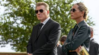 (L-R) Holt McCallany as Harlan Buckley, Maria Bello as Belle Buckley in "The Waterfront"