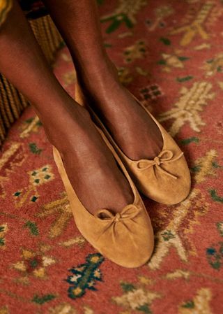 Agathe Low Ballerinas - Hazelnut - Goat Leather - Sézane