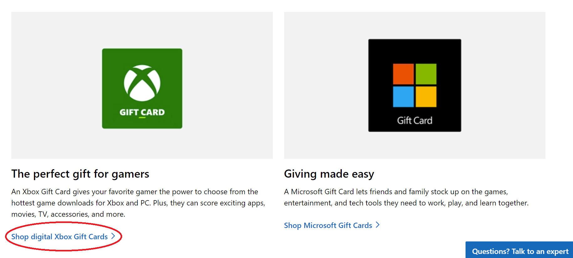 Compre una tarjeta de regalo de Xbox digital