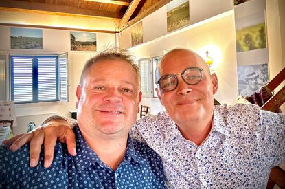 Matt Wilkin (left) with Laurent Chaniac