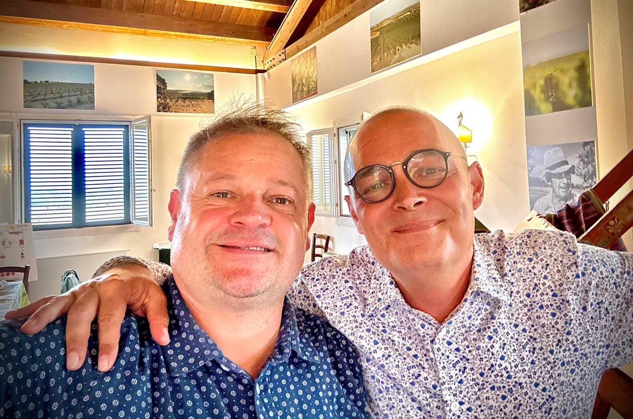 Matt Wilkin (left) with Laurent Chaniac