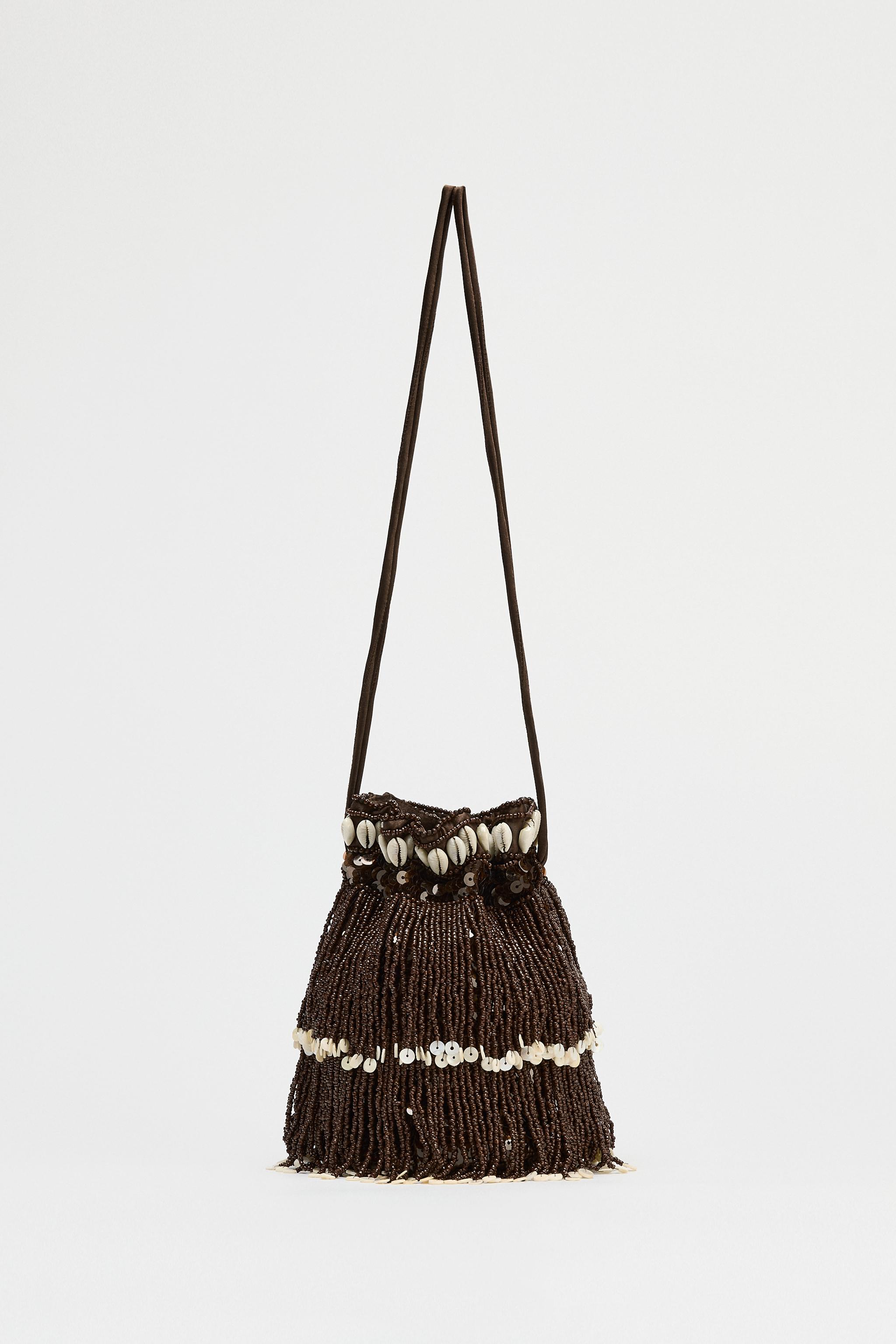 Glitter Shell Mini Bucket Bag