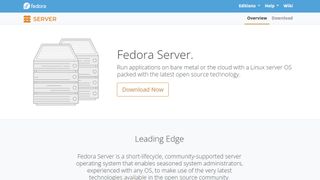 Website screenshot for Fedora