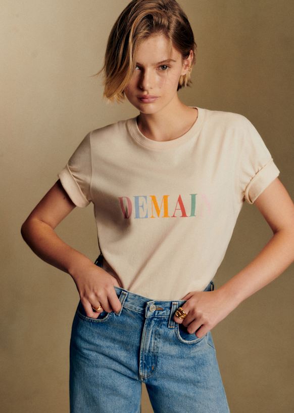Demain T-Shirt - Cream / Multicolour - Organic Cotton - Organic Textile - S&amp;eacute;zane