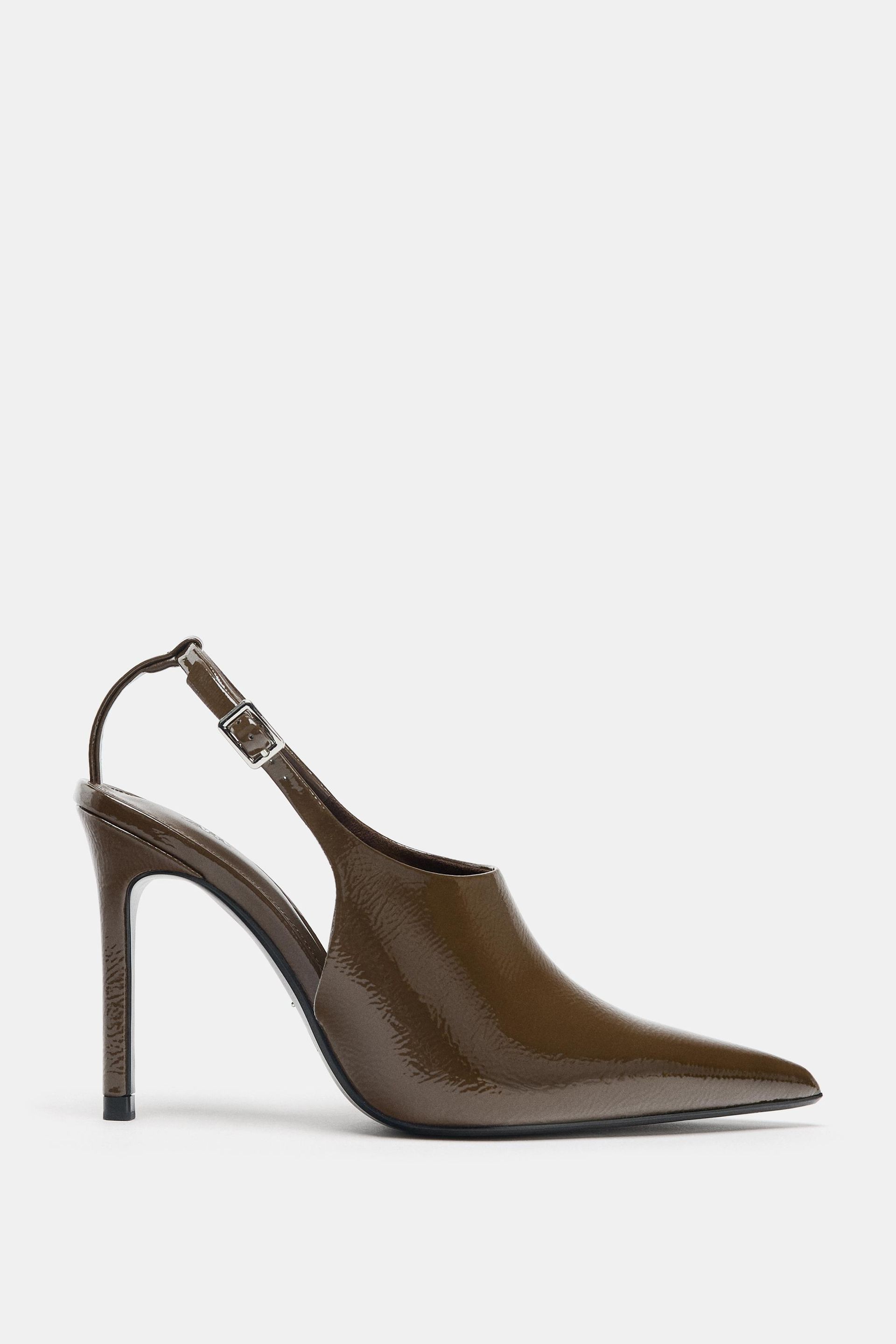 Raised Vamp Slingback Heels