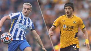Leandro Trossard of Brighton and Raul Jimenez of Wolves could both feature in the Brighton vs Wolves live stream 