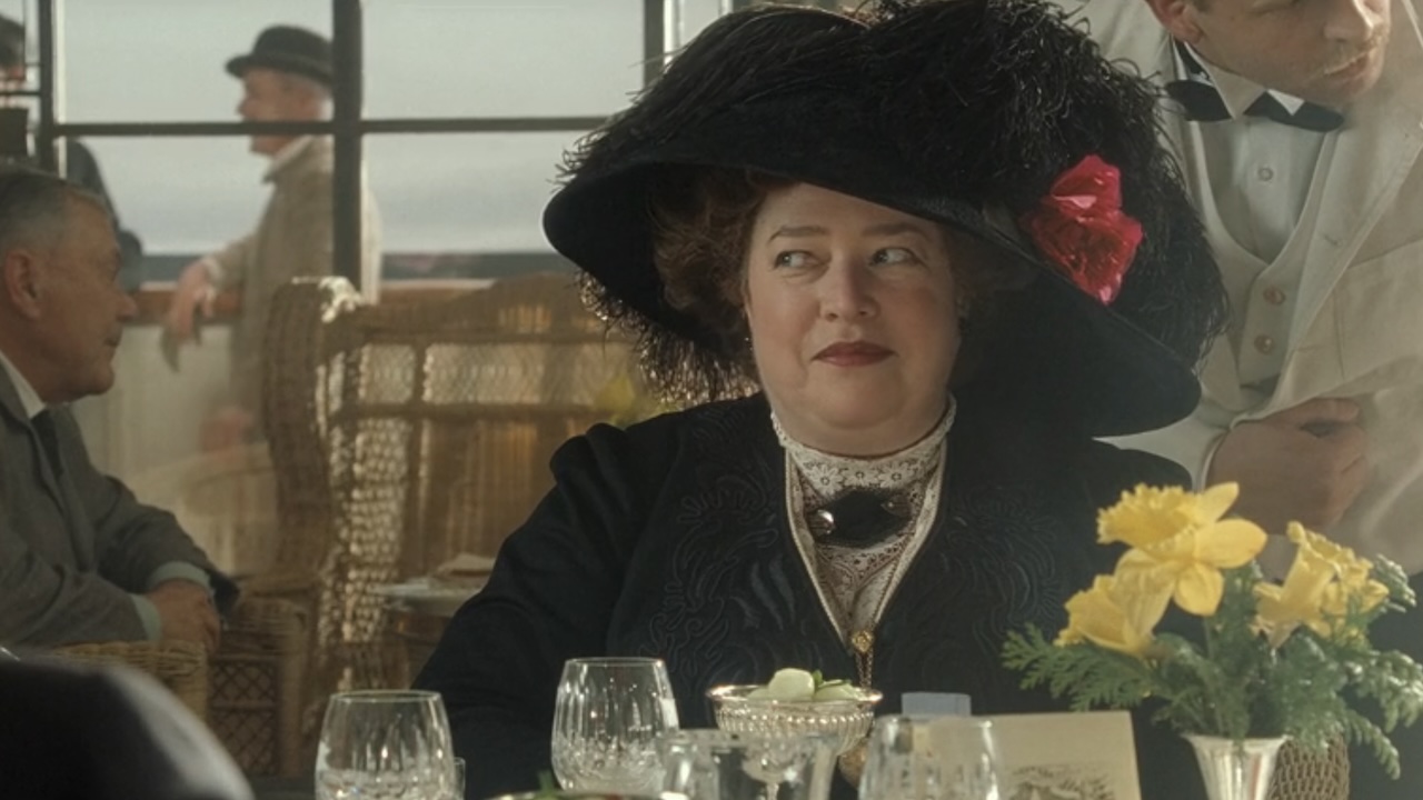 Kathy Bates smirking in Titanic