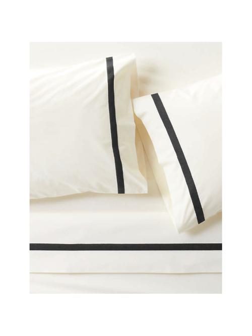 Organic Cotton Percale Tuxedo Bed Sheet Set
