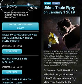When science and mission updates from New Horizons are released, the Pluto Safari app adds them to the top of its News page.