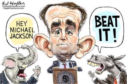 Political Cartoon U.S. Ralph Northam Michael Jackson beat it