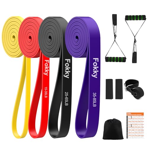 Resistance Bands Set, 4 Levels Exercise Bands for Men Women,pull Up Bands Gym for Crossfit Fitness Strength Training Yoga With Door Anchor, Handles, Protective Covers, Carry Bag &amp;amp; Training Instruction