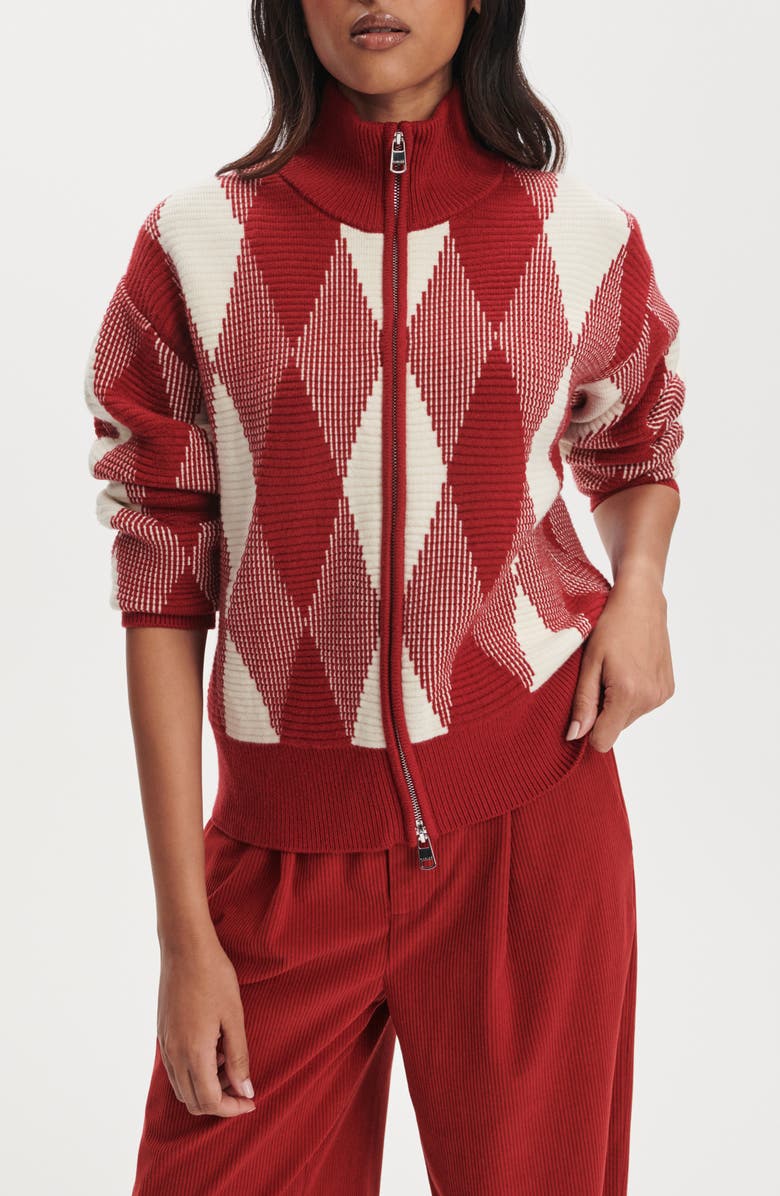Karina Argyle Jacquard Knit Cardigan