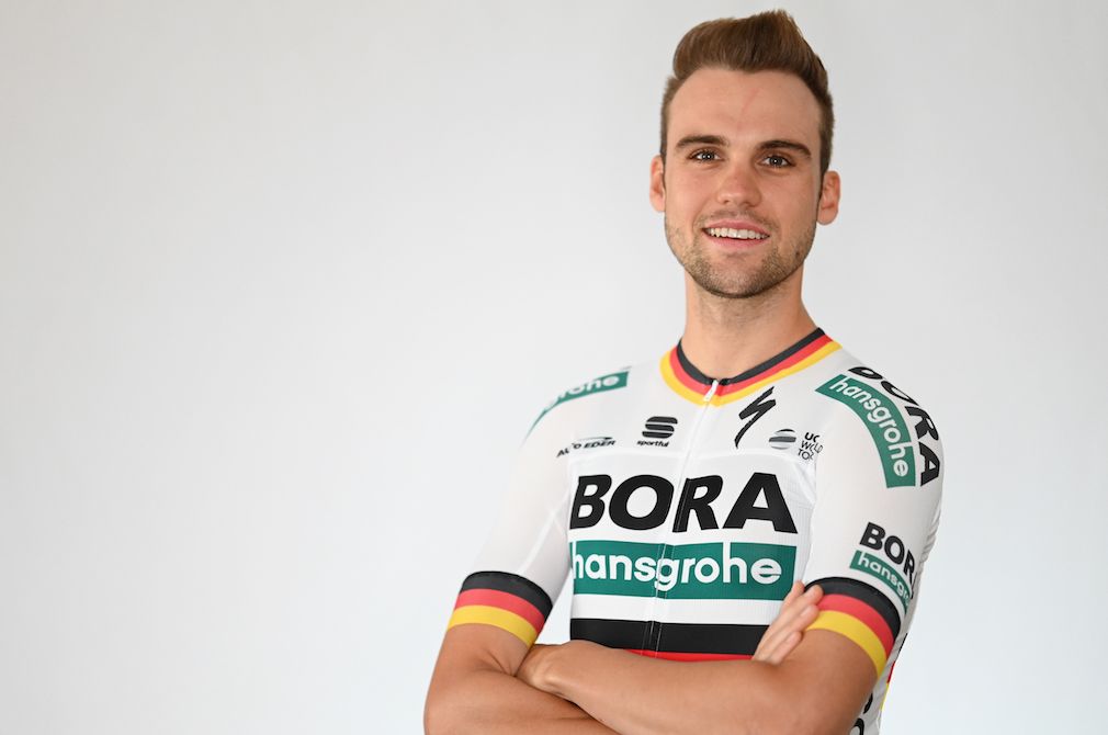 Max Schachmann wears a special German champion's jersey