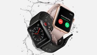 The Apple Watch Series 3 in black and rose gold - spot the red crown. Image credit: Apple