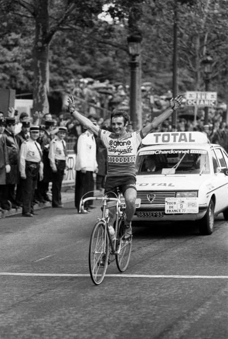 Alain Meslet was the first solo rider to win on the Champs Elys&Atilde;&copy;es in the 1977 Tour de France