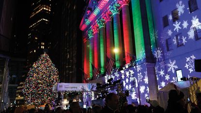 New York Stock Exchange and Christmas tree