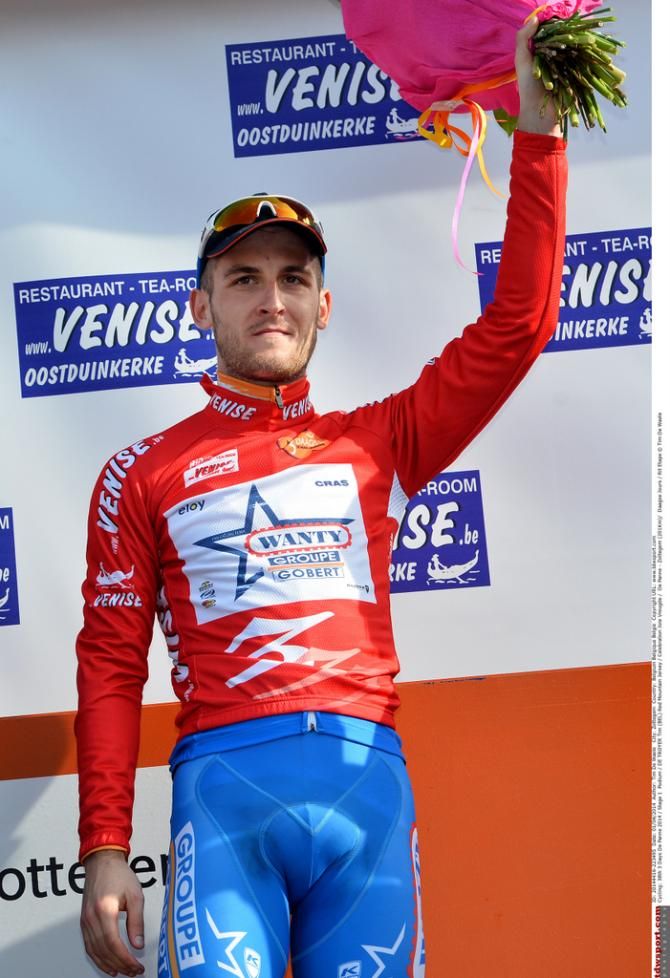 Tim de Troyer in the red mountain jersey